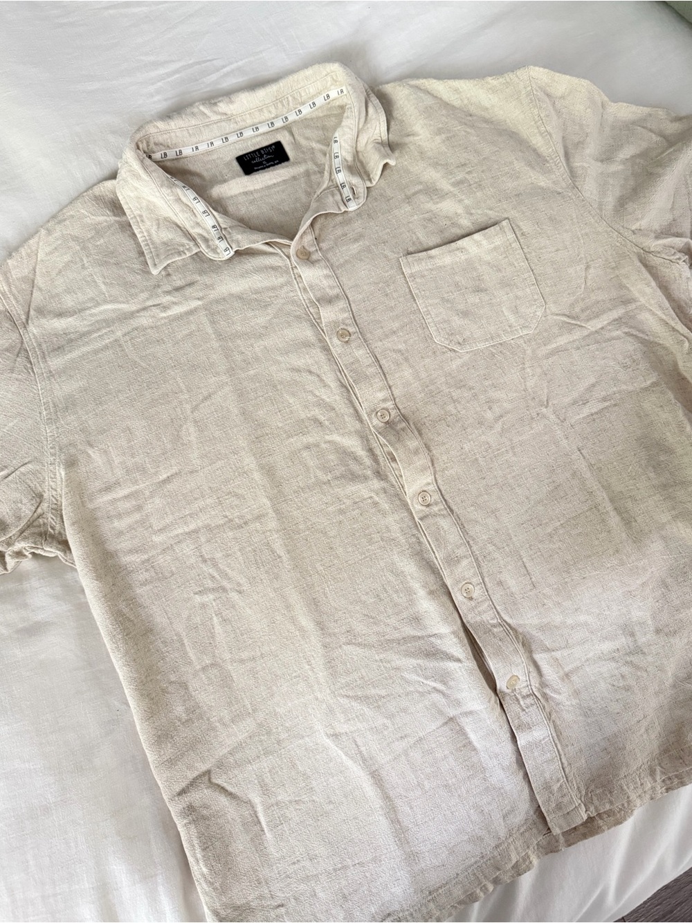 Linen Button Down - Mens, Little Bipsy, Beach, Coastal